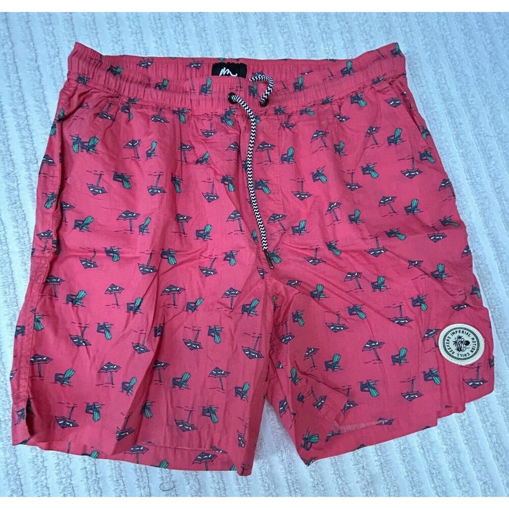 Imperial Motion Men's Pink Seeker Tub Volley Elastic Waist Shorts Medium Casual